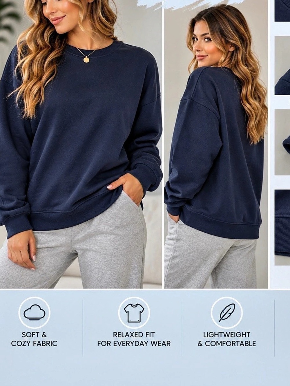 Navy Crewneck Sweatshirt Like New